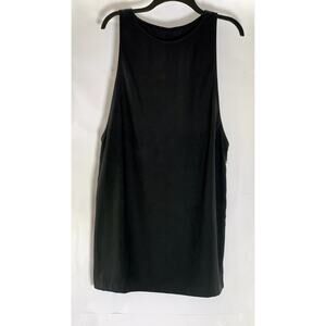UNBRANDED Women's Solid Black Sleeveless Side-Zipper Scoop-Neck Mini Dress SZ M